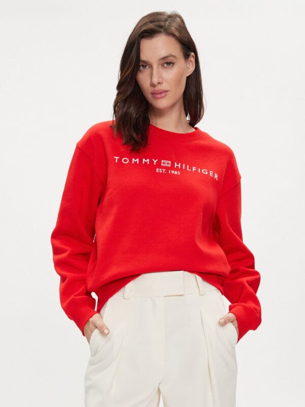 Tommy Hilfiger dámská červená mikina - XL (XND)