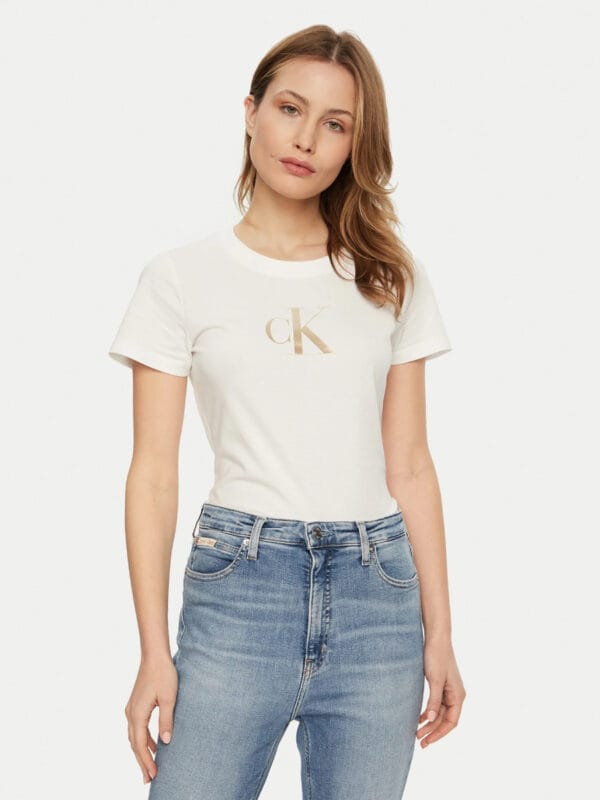 Calvin Klein dámské bílé tričko - XS (YAF)