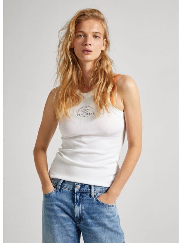 Pepe Jeans dámské bílé tílko Kate - XS (800)