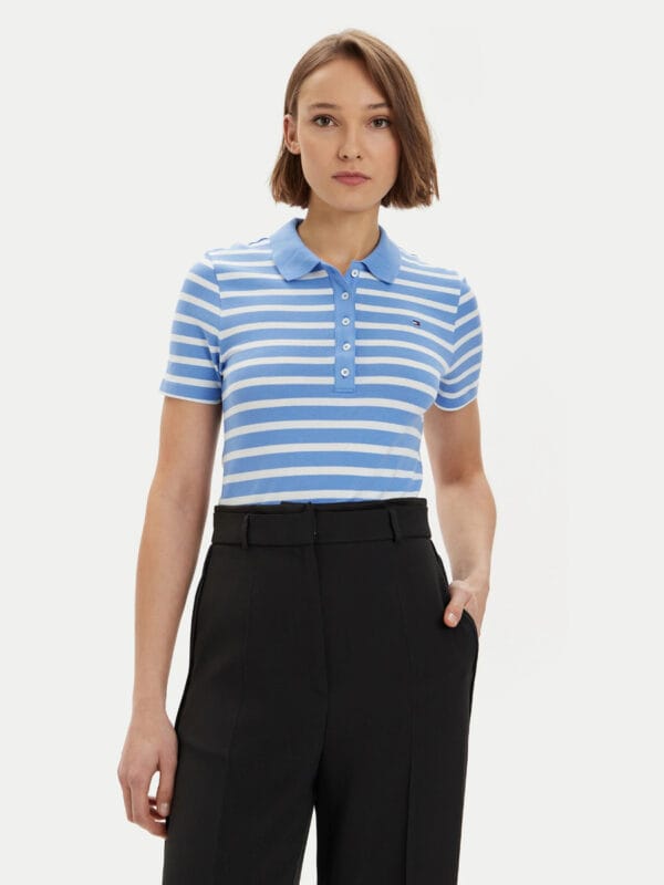 Tommy Hilfiger dámské pruhované polo - XS (04L)