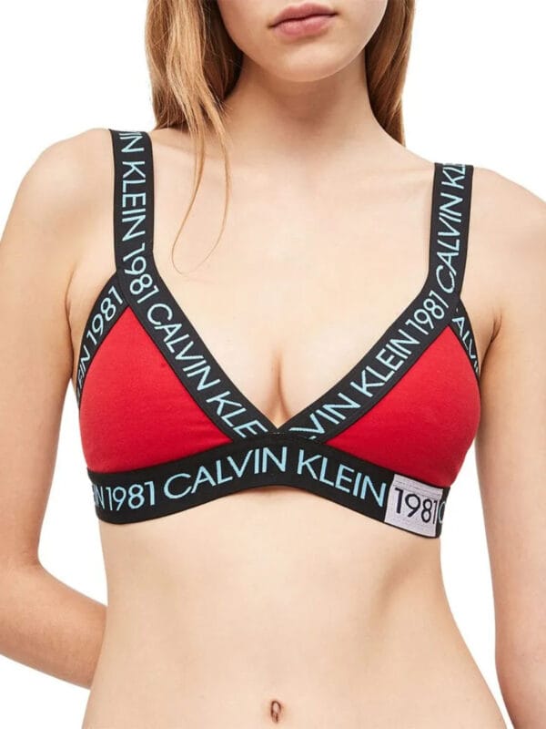 Calvin Klein dámská červená sportovní podprsenka - XS (3YQ)